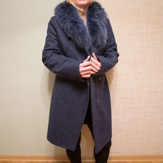 Женское зимнее пальто синее новое El Podio 44 S
