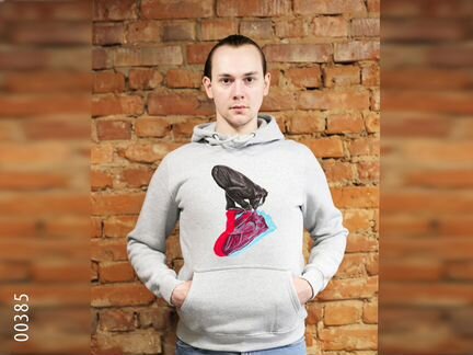 Худи с печатью с начесом