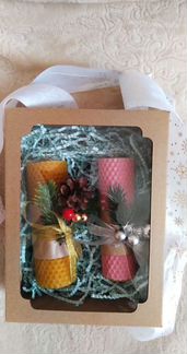 Новогодний подарочный набор из свечей