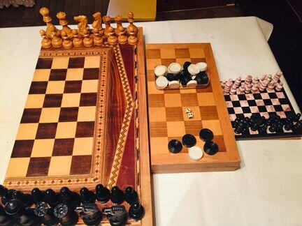 Шахматы камень Мексика и Красивая доска нарды/шахм