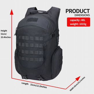 Тактический рюкзак kalidi 40 L. black