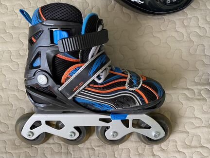 Роликовые коньки раздвижные 31 - 36 р. + шлем