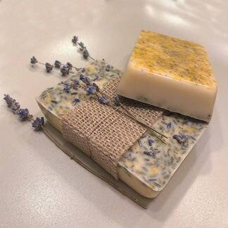 Мыло ручной работы с лавандой и мёдом