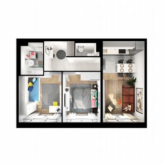 2-к квартира, 53.8 м², 2/15 эт.