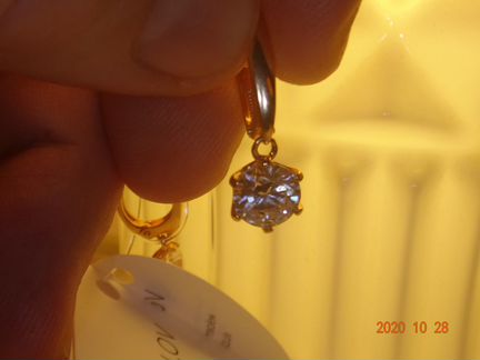 Серебро,позолота,фианит Swarovski