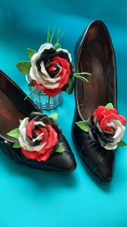 Клипсы для обуви и брошь-зажим(ручная работа)