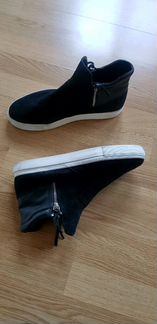 Слипоны ботинки натур.замша