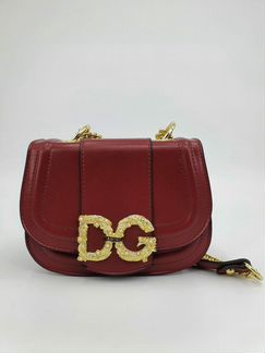 Женская сумка Dolce Gabbana кожа на цепочке бордо