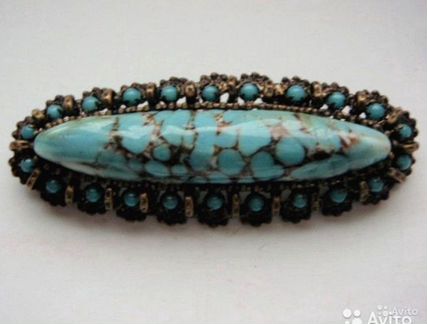 Антикварная редкая брошь. Чехословакия