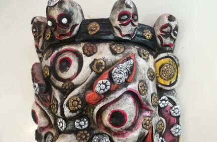 Серебро, медь, маска Индия Бхайрава аспект Шивы