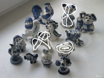 Гжель Фигурки Посуда